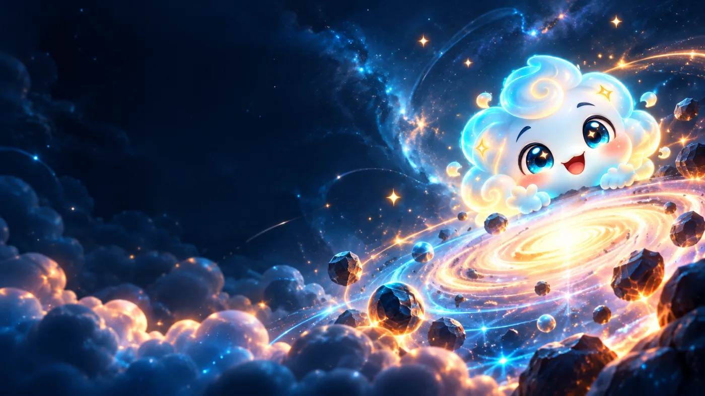 The Vent Your Feelings cloud mascot peeking over a glowing world